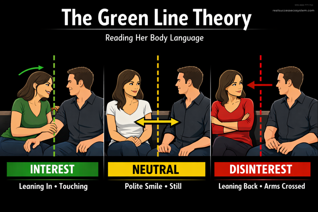 green line theory body language attraction cues