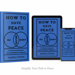 How to have peace book mockup showing simple steps to calm the mind and take control of your thoughts
