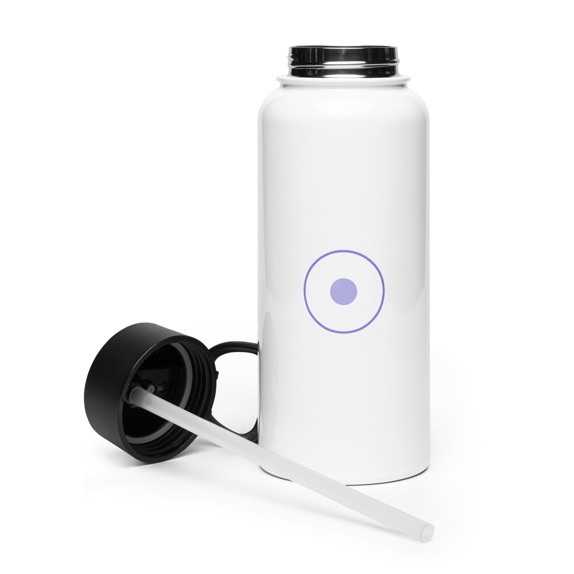 Stainless steel water bottle with a straw lid 2 Stainless steel water bottle with a straw lid - Image 2