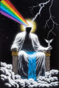 a person in quiet stillness, facing sadness divine power within