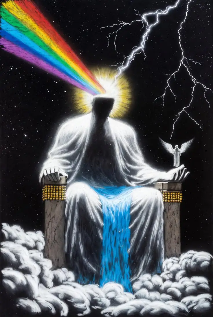 a person in quiet stillness, facing sadness divine power within