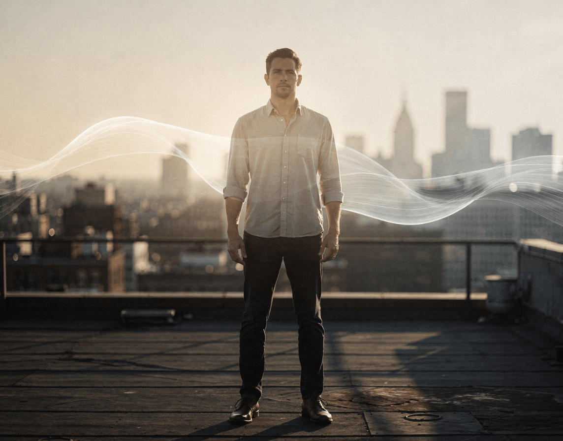Self-Mastery Attracts Respect: 5 Codes Men Miss 1 man standing still in quiet power, self-mastery attracts respect