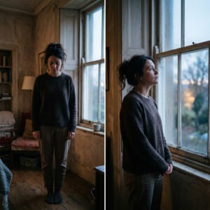 Man at dim window - emotional numbness lifting into morning light